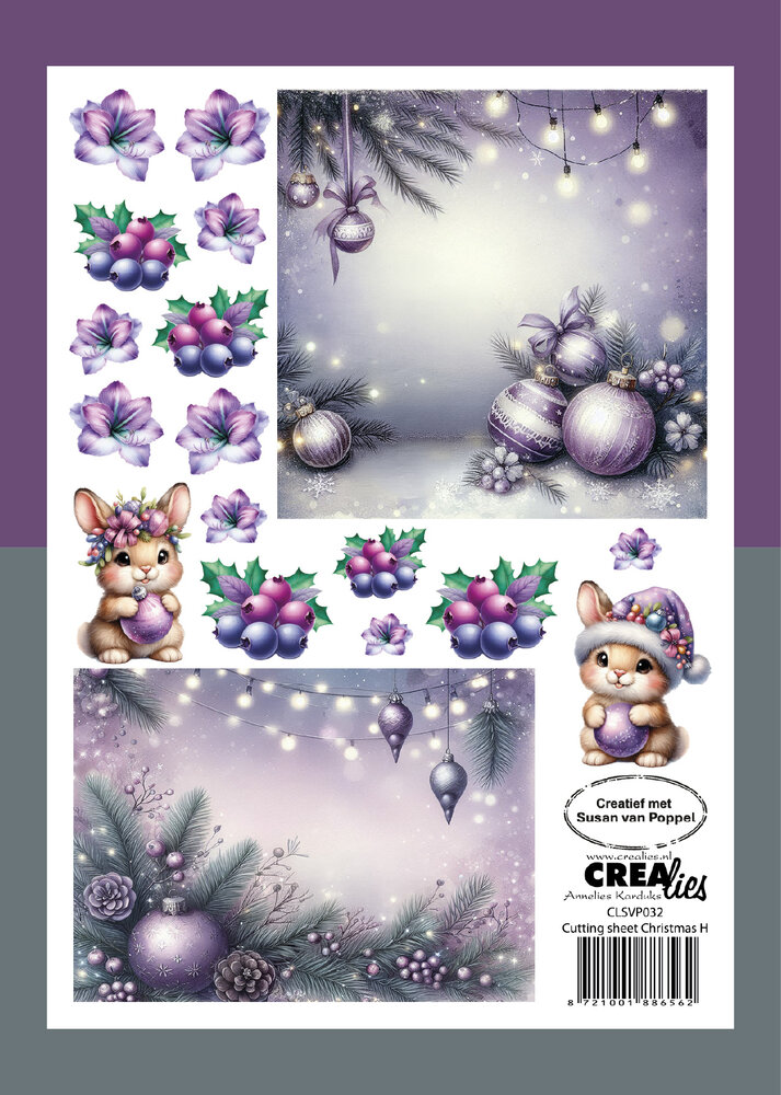 Crealies Cutting Sheets Papier Bundel Knipvellen Kerst A-H (8pcs) (CLSVP904)