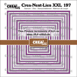 Crealies Crea-Nest-Lies XXL Dies Thin Frames Squares Smooth (CLNestXXL197)