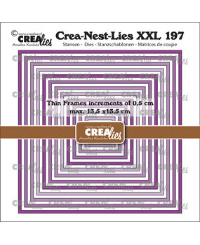 Crealies Crea-Nest-Lies XXL Dies Thin Frames Squares Smooth (CLNestXXL197)