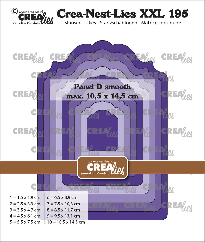 Crealies Crea-Nest-Lies XXL Dies Panel D Smooth (CLNestXXL195)
