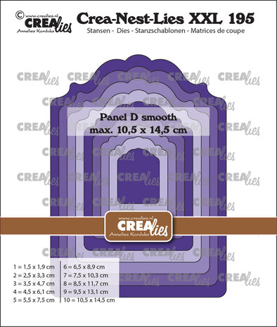 Crealies Crea-Nest-Lies XXL Dies Panel D Smooth (CLNestXXL195)