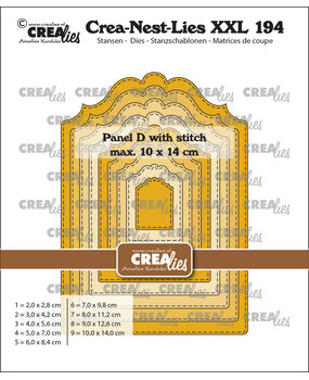 Crealies Crea-Nest-Lies XXL Dies Panel D with Stitch (CLNestXXL194)
