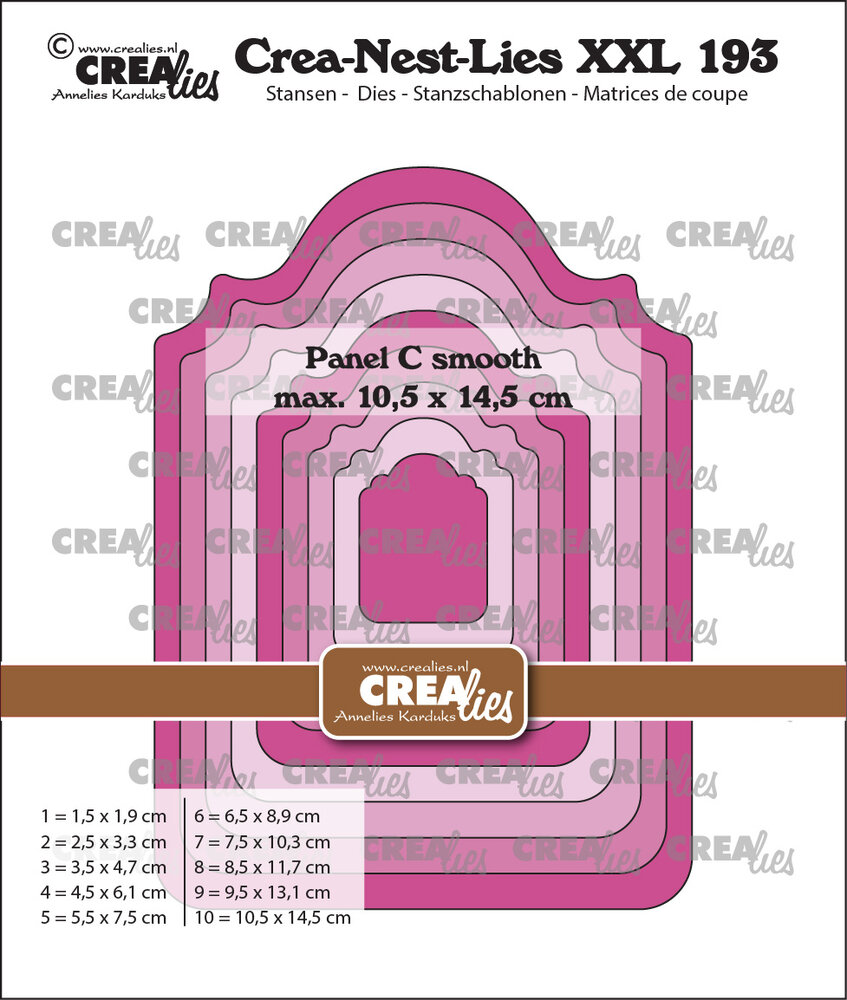 Crealies Crea-Nest-Lies XXL Stansen Paneel C Glad (CLNestXXL193)