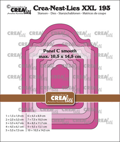 Crealies Crea-Nest-Lies XXL Dies Panel C Smooth (CLNestXXL193)