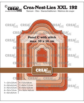 Crealies Crea-Nest-Lies XXL Dies Panel C with Stitch (CLNestXXL192)