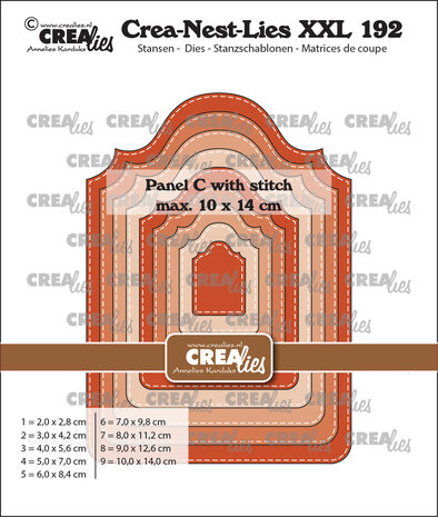 Crealies Crea-Nest-Lies XXL Dies Panel C with Stitch (CLNestXXL192)