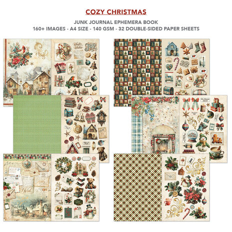 Ciao Bella Cozy Christmas A4 Junk Journal Ephemera Book (32pcs) (CBB031) Ciao Bella Cozy Christmas A4 Junk Journal Ephemera Book (32pcs) (CBB031)