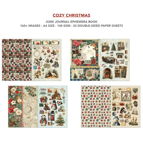 Ciao Bella Cozy Christmas A4 Junk Journal Ephemera Book (32pcs) (CBB031) Ciao Bella Cozy Christmas A4 Junk Journal Ephemera Book (32pcs) (CBB031)