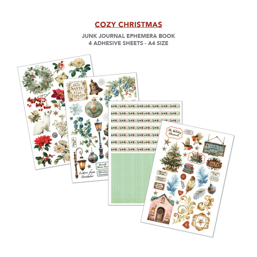 Ciao Bella Cozy Christmas A4 Junk Journal Ephemera Book (32pcs) (CBB031) Ciao Bella Cozy Christmas A4 Junk Journal Ephemera Book (32pcs) (CBB031)