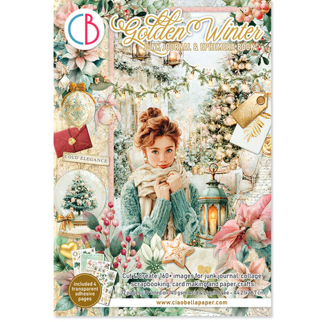 Ciao Bella Golden Winter A4 Junk Journal Ephemera Book (32pcs) (CBB032) Ciao Bella Golden Winter A4 Junk Journal Ephemera Book (32pcs) (CBB032)