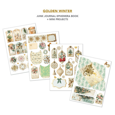 Ciao Bella Golden Winter A4 Junk Journal Ephemera Book (32pcs) (CBB032) Ciao Bella Golden Winter A4 Junk Journal Ephemera Book (32pcs) (CBB032)