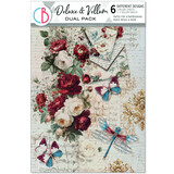 Ciao Bella Bohemian Burgundy A4 Deluxe Paper Silver & Vellum Dual Pack Mixed (6pcs) (CBX012)