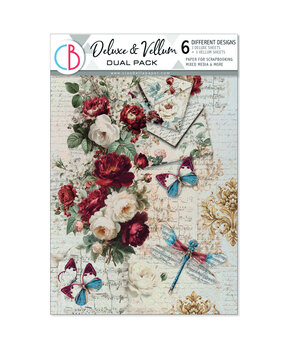 Ciao Bella Bohemian Burgundy A4 Deluxe Paper Silver & Vellum Dual Pack Mixed (6pcs) (CBX012)