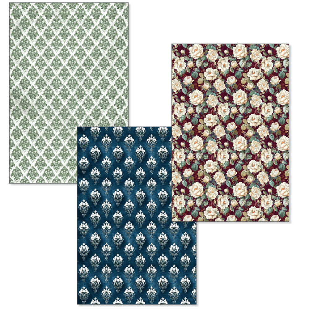 Ciao Bella Bohemian Burgundy A4 Deluxe Paper Silver & Vellum Dual Pack Mixed (6pcs) (CBX012) Ciao Bella Bohemian Burgundy A4 Deluxe Paper Silver & Vellum Dual Pack Mixed (6pcs) (CBX012)