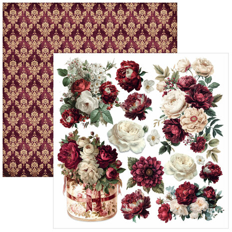 Ciao Bella Bohemian Burgundy 6x6 Inch Fussy Cut Pad (24pcs) (CBQE099) Ciao Bella Bohemian Burgundy 6x6 Inch Fussy Cut Pad (24pcs) (CBQE099)