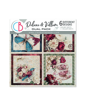Ciao Bella Bohemian Burgundy 6x6 Inch Deluxe Paper Silver & Vellum Dual Pack Mixed (6pcs) (CBXQ012)