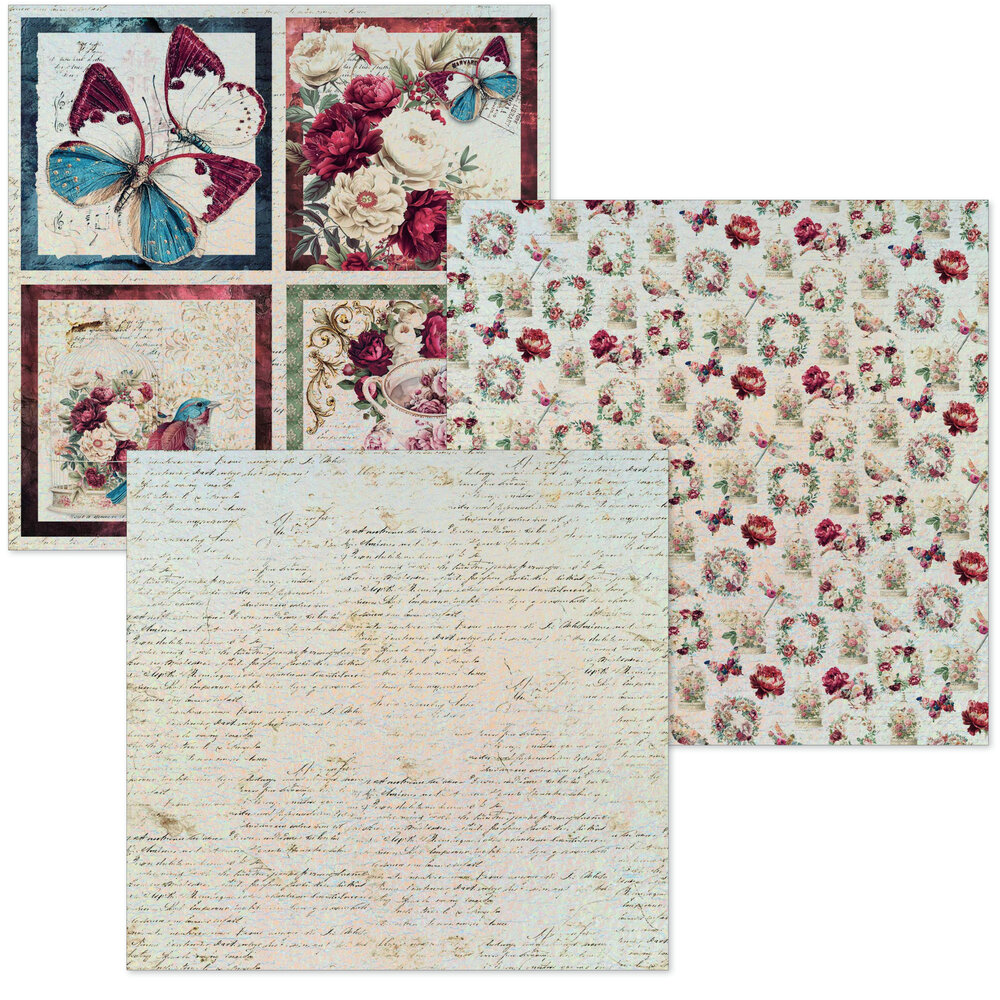 Ciao Bella Bohemian Burgundy 6x6 Inch Deluxe Paper Silver & Vellum Dual Pack Mixed (6pcs) (CBXQ012) Ciao Bella Bohemian Burgundy 6x6 Inch Deluxe Paper Silver & Vellum Dual Pack Mixed (6pcs) (CBXQ012)