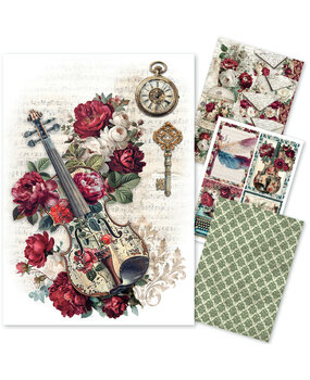 Ciao Bella Bohemian Burgundy A4 Rice Paper Mixed (4pcs) (CBRA015)
