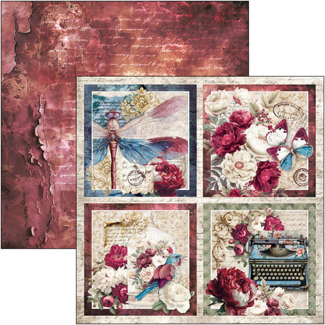 Ciao Bella Bohemian Burgundy 12x12 Inch Patterns Pad (8pcs) (CBT099) Ciao Bella Bohemian Burgundy 12x12 Inch Patterns Pad (8pcs) (CBT099)