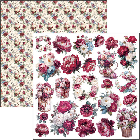 Ciao Bella Bohemian Burgundy 12x12 Inch Patterns Pad (8pcs) (CBT099) Ciao Bella Bohemian Burgundy 12x12 Inch Patterns Pad (8pcs) (CBT099)
