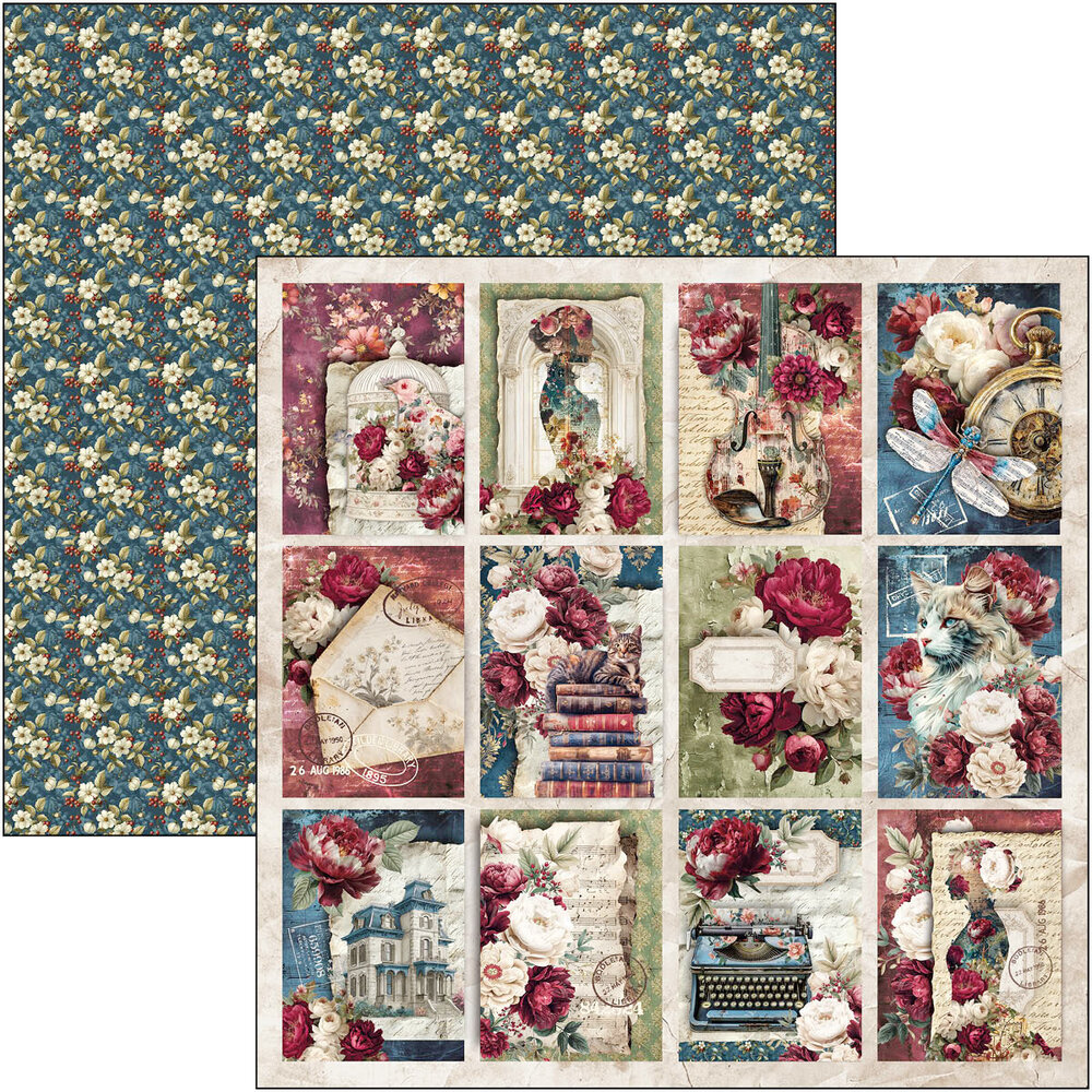 Ciao Bella Bohemian Burgundy 12x12 Inch Patterns Pad (8pcs) (CBT099) Ciao Bella Bohemian Burgundy 12x12 Inch Patterns Pad (8pcs) (CBT099)