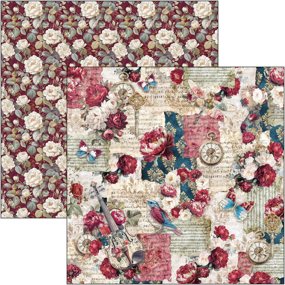 Ciao Bella Bohemian Burgundy 12x12 Inch Paper Pad (12pcs) (CBPM099) Ciao Bella Bohemian Burgundy 12x12 Inch Paper Pad (12pcs) (CBPM099)