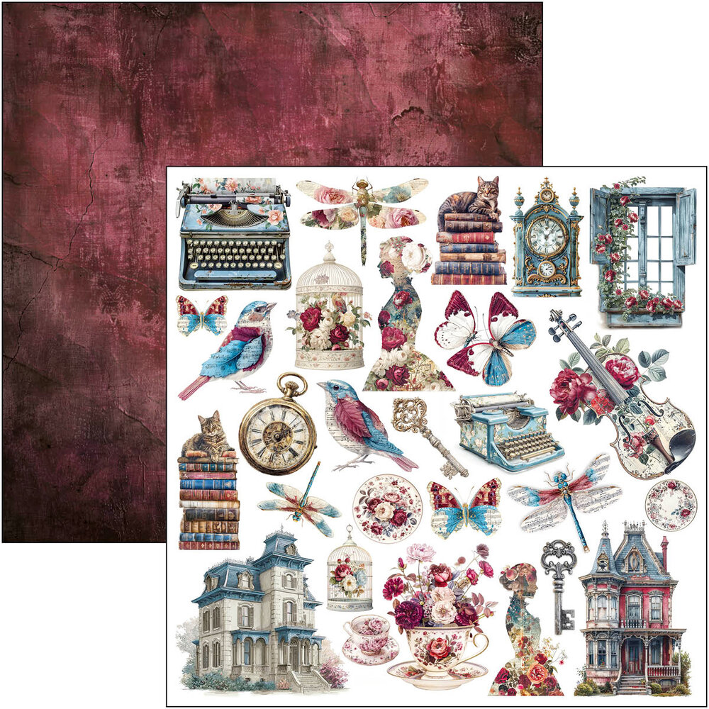 Ciao Bella Bohemian Burgundy 12x12 Inch Paper Pad (12pcs) (CBPM099) Ciao Bella Bohemian Burgundy 12x12 Inch Paper Pad (12pcs) (CBPM099)