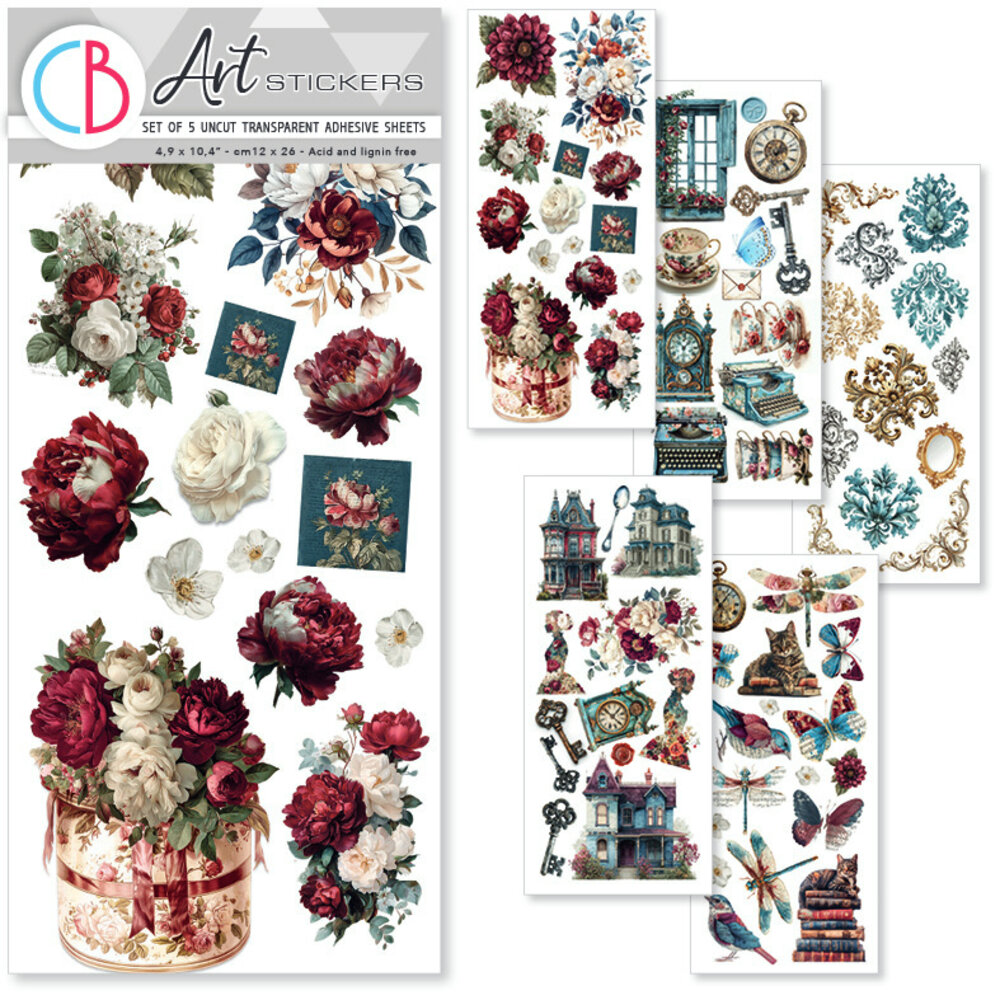 Ciao Bella Bohemian Burgundy Transparent Adhesive Sheets (5pcs) (CBI018) Ciao Bella Bohemian Burgundy Transparent Adhesive Sheets (5pcs) (CBI018)