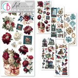 Ciao Bella Bohemian Burgundy Transparent Adhesive Sheets (5pcs) (CBI018)