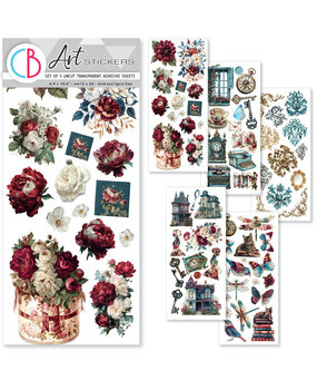 Ciao Bella Bohemian Burgundy Transparent Adhesive Sheets (5pcs) (CBI018)