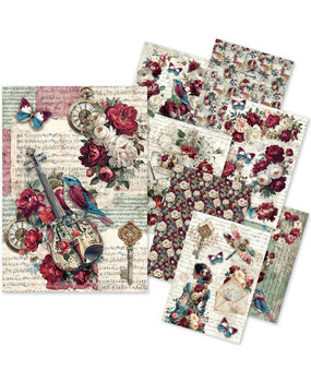 Ciao Bella Bohemian Burgundy A5 Rice Paper Mixed (8pcs) (CBRS046)