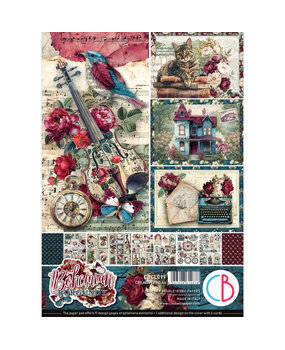 Ciao Bella Bohemian Burgundy A4 Creative Pad (9pcs) (CBCL099)