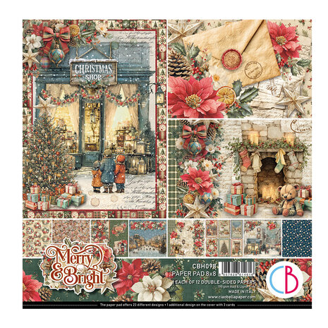 Ciao Bella Merry & Bright 8x8 Inch Paper Pad (12pcs) (CBH098) Ciao Bella Merry & Bright 8x8 Inch Paper Pad (12pcs) (CBH098)
