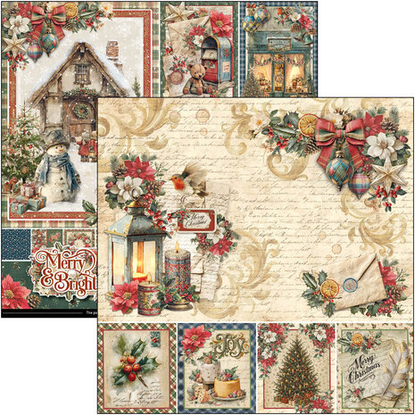 Ciao Bella Merry & Bright 12x12 Inch Paper Pad (12pcs) (CBPM098) Ciao Bella Merry & Bright 12x12 Inch Paper Pad (12pcs) (CBPM098)