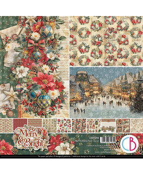 Ciao Bella Merry & Bright 12x12 Inch Patterns Pad (8pcs) (CBT098)
