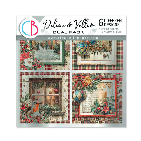 Ciao Bella Merry & Bright 6x6 Inch Deluxe Paper Silver & Vellum Dual Pack Mixed (6pcs) (CBXQ011) Ciao Bella Merry & Bright 6x6 Inch Deluxe Paper Silver & Vellum Dual Pack Mixed (6pcs) (CBXQ011)