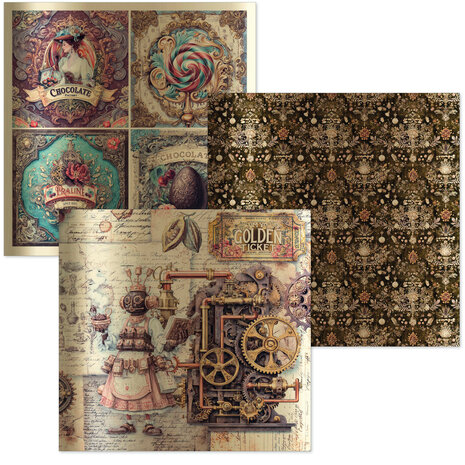 Ciao Bella The Chocolate Factory 6x6 Inch Deluxe Paper Silver & Vellum Dual Pack Mixed (6pcs) (CBXQ013) Ciao Bella The Chocolate Factory 6x6 Inch Deluxe Paper Silver & Vellum Dual Pack Mixed (6pcs) (CBXQ013)