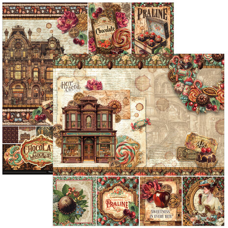 Ciao Bella The Chocolate Factory 12x12 Inch Paper Pad (12pcs) (CBPM100) Ciao Bella The Chocolate Factory 12x12 Inch Paper Pad (12pcs) (CBPM100)
