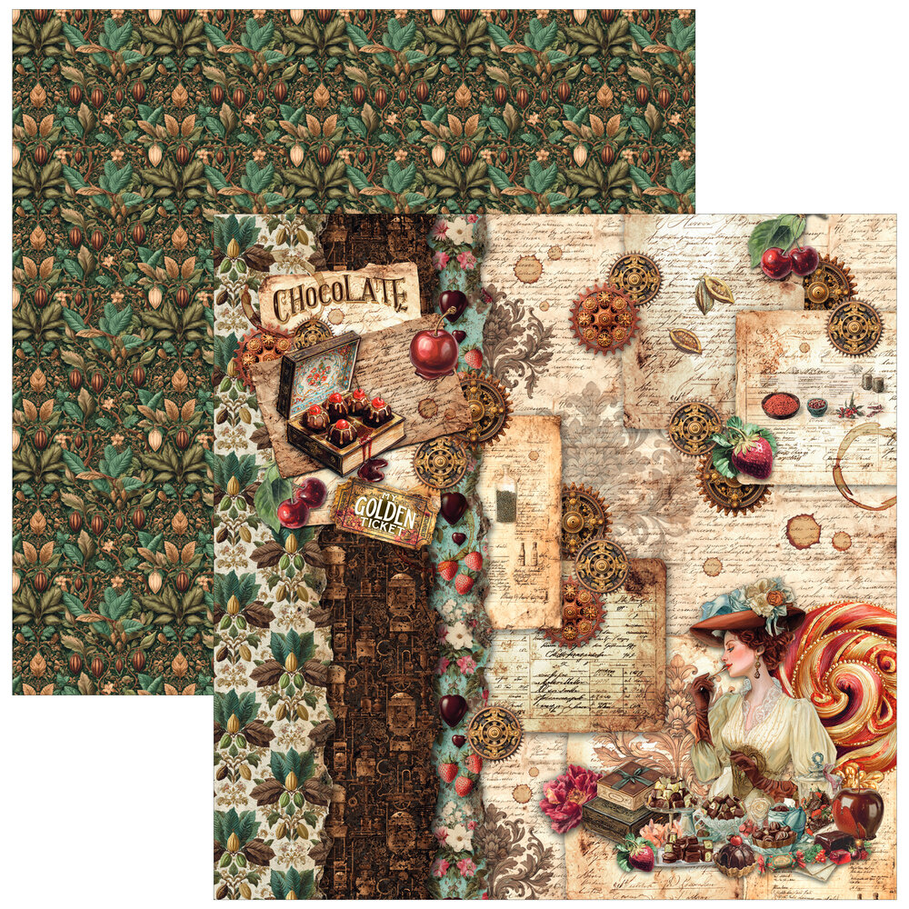 Ciao Bella The Chocolate Factory 12x12 Inch Paper Pad (12pcs) (CBPM100) Ciao Bella The Chocolate Factory 12x12 Inch Paper Pad (12pcs) (CBPM100)