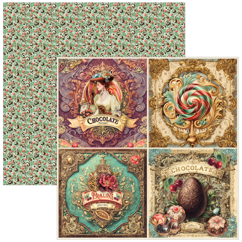 Ciao Bella The Chocolate Factory 12x12 Inch Patterns Pad (8pcs) (CBT100) Ciao Bella The Chocolate Factory 12x12 Inch Patterns Pad (8pcs) (CBT100)