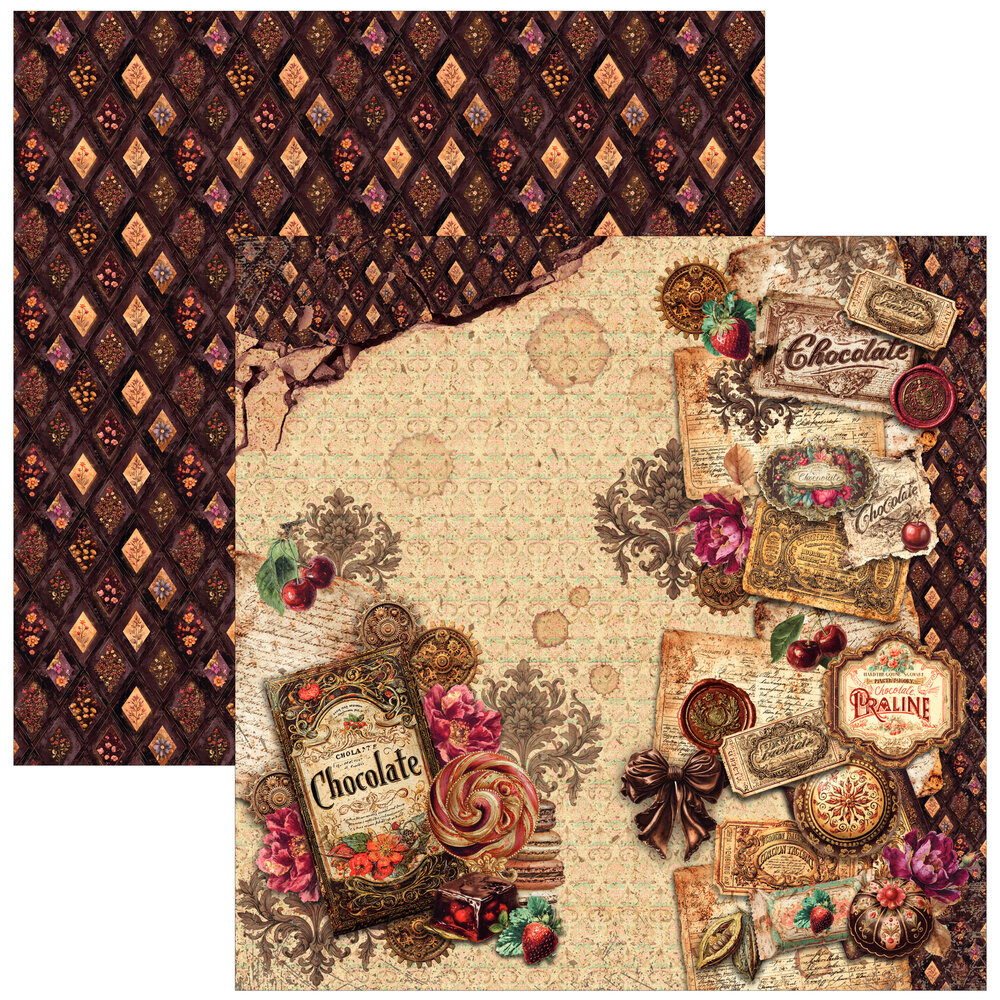 Ciao Bella The Chocolate Factory 12x12 Inch Paper Pad (12pcs) (CBPM100) Ciao Bella The Chocolate Factory 12x12 Inch Paper Pad (12pcs) (CBPM100)