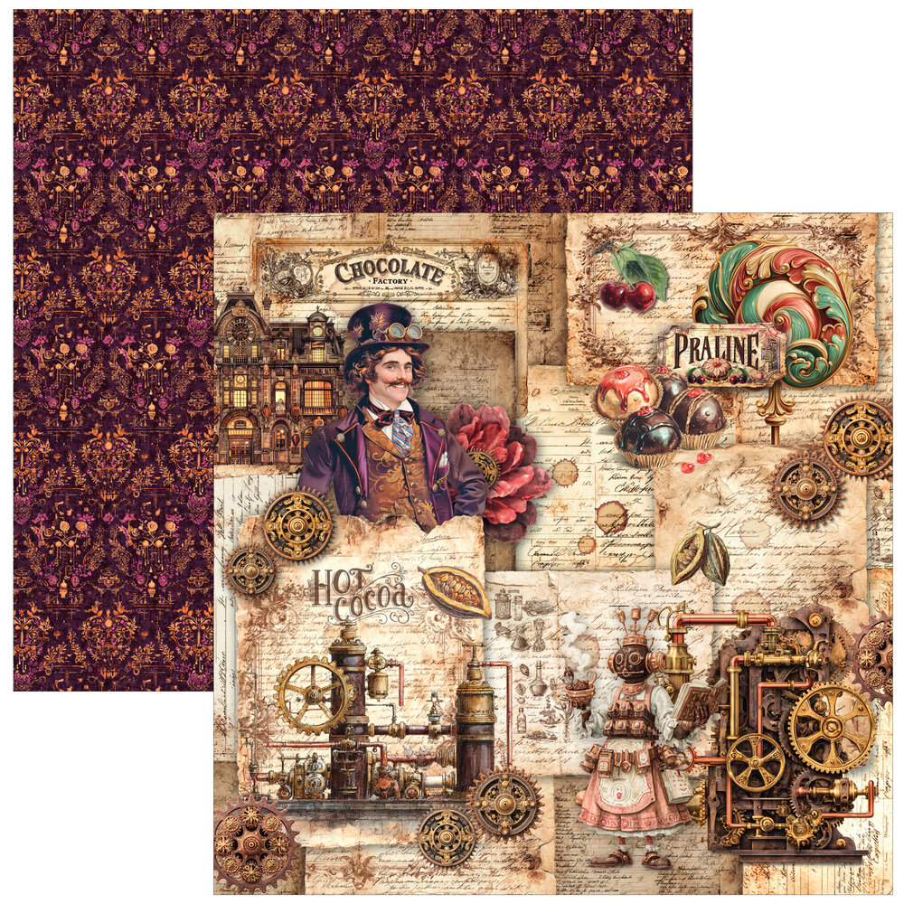 Ciao Bella The Chocolate Factory 12x12 Inch Paper Pad (12pcs) (CBPM100) Ciao Bella The Chocolate Factory 12x12 Inch Paper Pad (12pcs) (CBPM100)