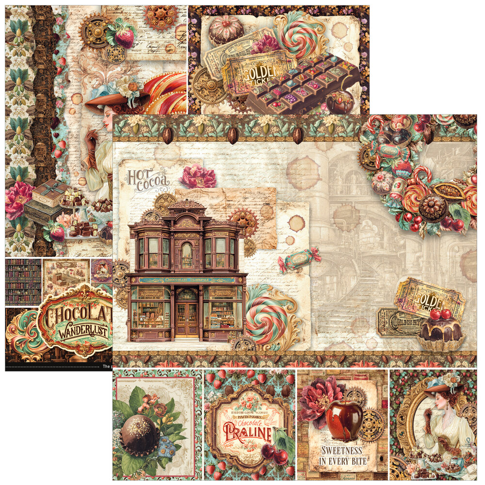 Ciao Bella The Chocolate Factory 8x8 Inch Paper Pad (12pcs) (CBH100) Ciao Bella The Chocolate Factory 8x8 Inch Paper Pad (12pcs) (CBH100)