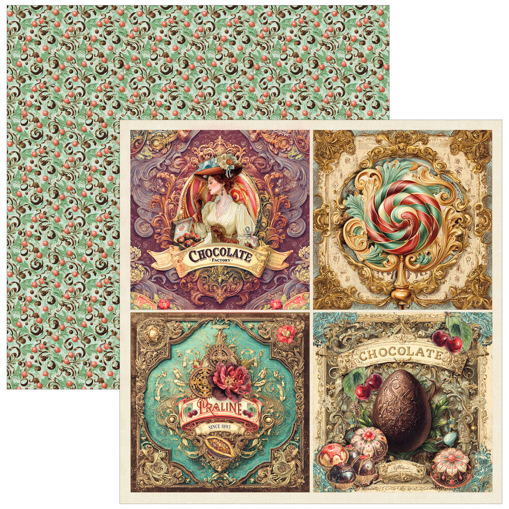 Ciao Bella The Chocolate Factory 8x8 Inch Paper Pad (12pcs) (CBH100) Ciao Bella The Chocolate Factory 8x8 Inch Paper Pad (12pcs) (CBH100)