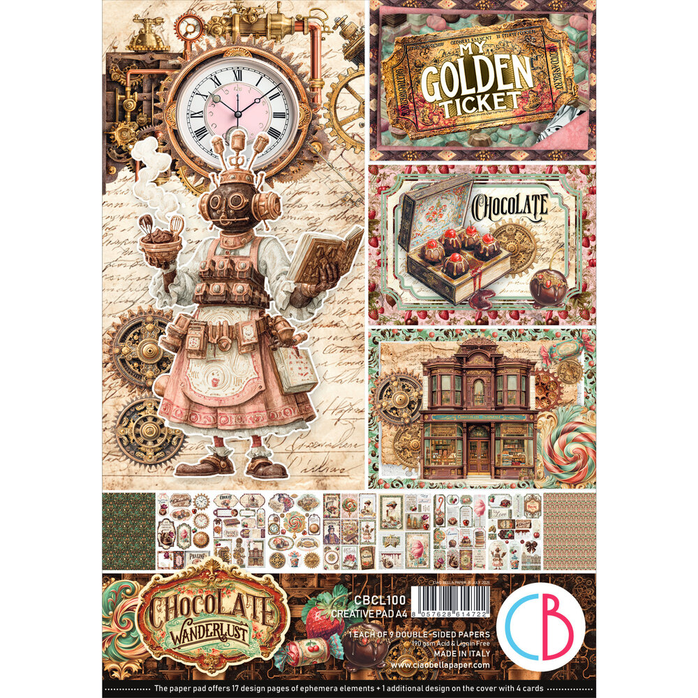 Ciao Bella The Chocolate Factory A4 Creative Pad (9pcs) (CBCL100) Ciao Bella The Chocolate Factory A4 Creative Pad (9pcs) (CBCL100)