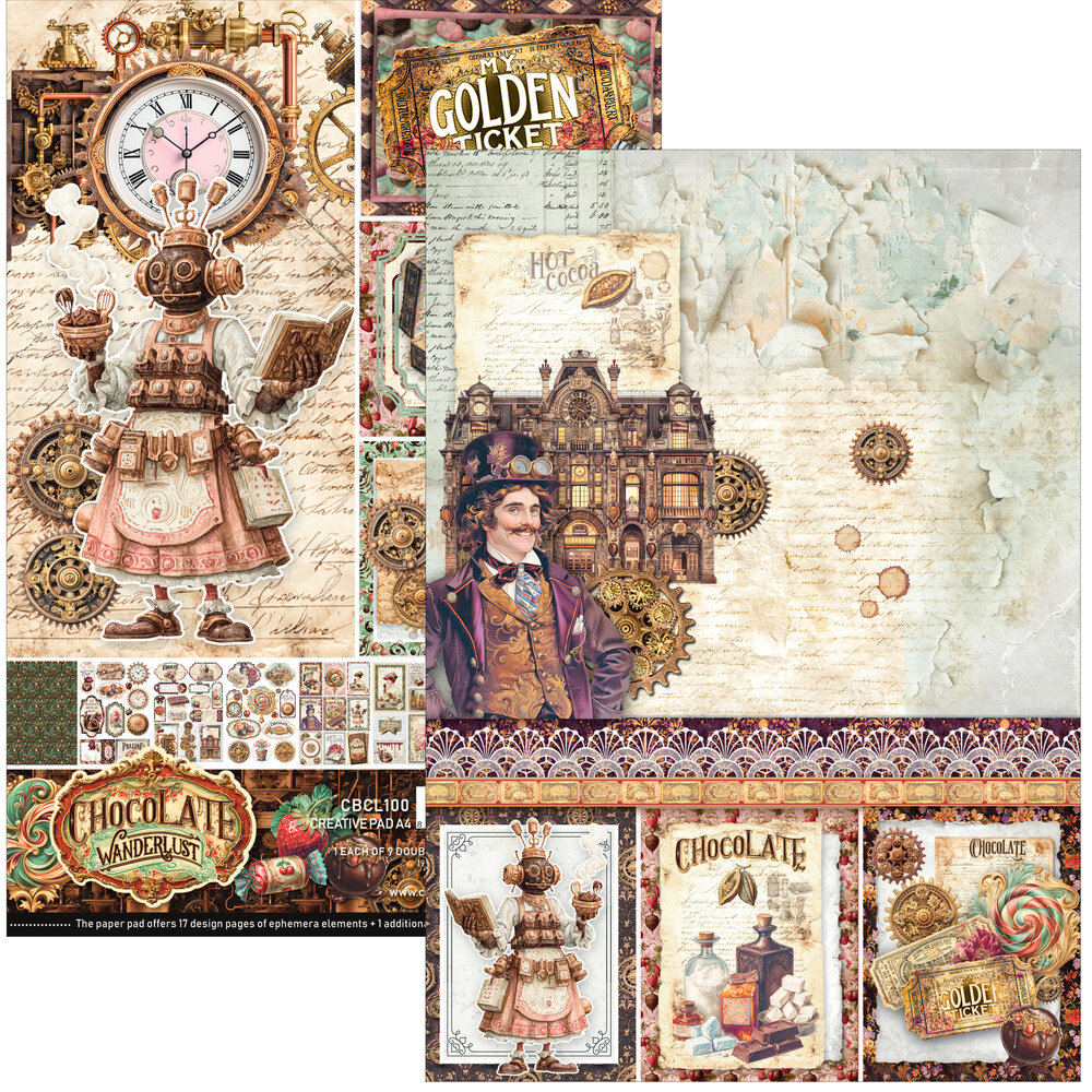 Ciao Bella The Chocolate Factory A4 Creative Pad (9pcs) (CBCL100) Ciao Bella The Chocolate Factory A4 Creative Pad (9pcs) (CBCL100)