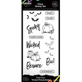 Arden Creative Studio Maker Series 4x8 Inch Clear Stamp Set Wicked Woods Batty by Katie Pertiet (ACSCS0036)