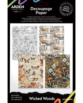 Arden Creative Studio Wicked Woods 6x8 Inch Decoupage Paper (12pcs) by Katie Pertiet (ACSDP0005)
