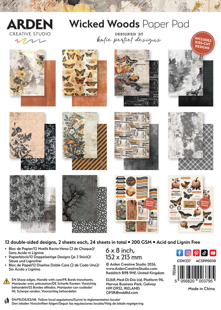 Arden Creative Studio Wicked Woods 6x8 Inch Paper Pad by Katie Pertiet (ACSPP0030)