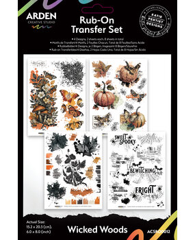 Arden Creative Studio Wicked Woods 6x8 Inch Rub-On Transfer Set by Katie Pertiet (ACSRO0012)